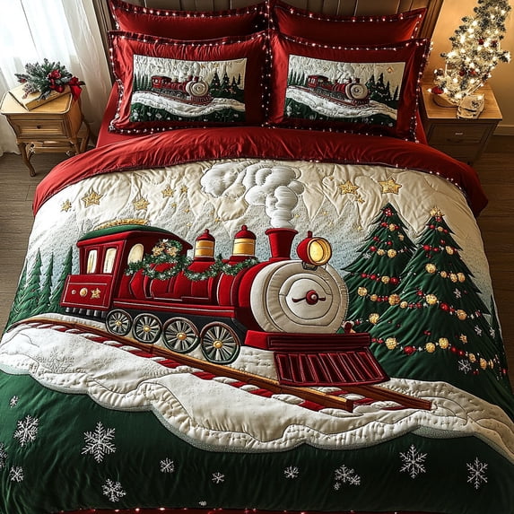 Winter Wonderland Express 3-Piece Quilted Bedding Set - Walmart.com