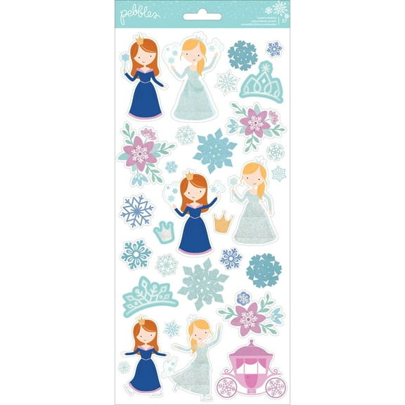 Winter Wonderland Glitter Stickers 5.5 Inch X 12 Inch 2/Pkg-Prince