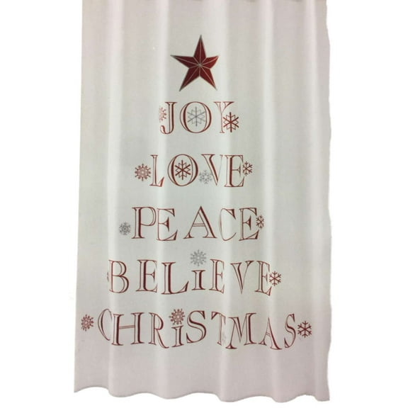 Winter Wonderland Holiday Sentiments Fabric Shower Curtain Christmas Decor