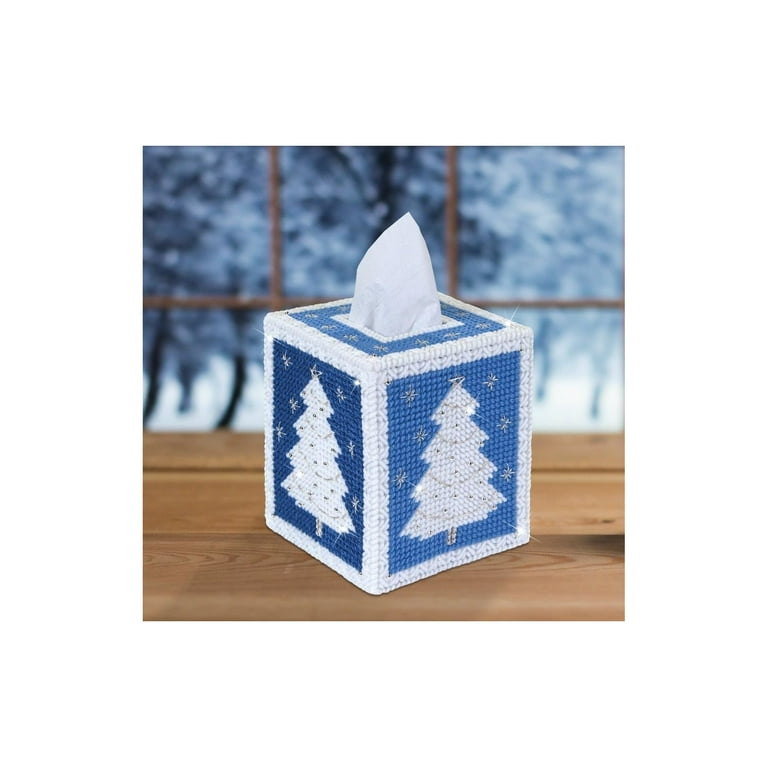 Winter Wonderland Plastic Canvas Tissue Box Cover Kit 