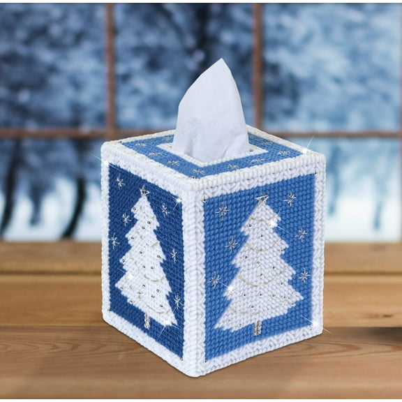 Winter Wonderland Plastic Canvas Tissue Box Cover Kit