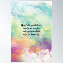 Hebrews 11:1 Faith Bible Verse Poster Wall Art, Modern Wall Decor For Living Room Bedroom, 8x12 UNFRAMED