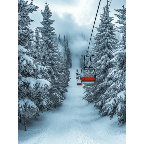 Winter Wonderland Ski Lift Canvas Print/Wall Art Perfect for Living Room Bedroom Cabin Decor Ski Lodge Mountain Home Decor