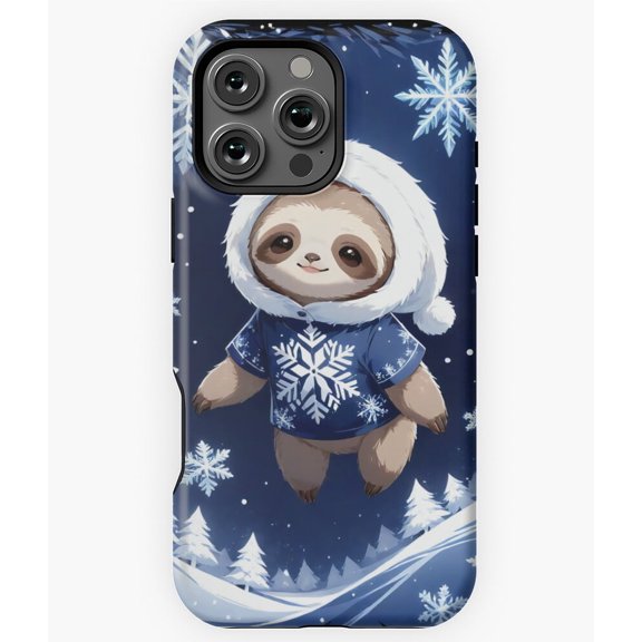Winter Wonderland Sloth Snowy Animal X1038 Phone Case Compatible with iPhone 17 16 15 14 13 12 11 Pro Max – Premium Protection