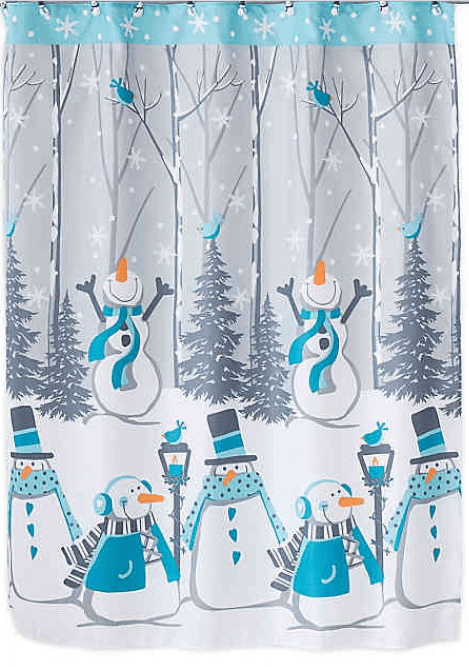 Winter Wonderland Snow Buddies Fabric Shower Curtain 70" x 72