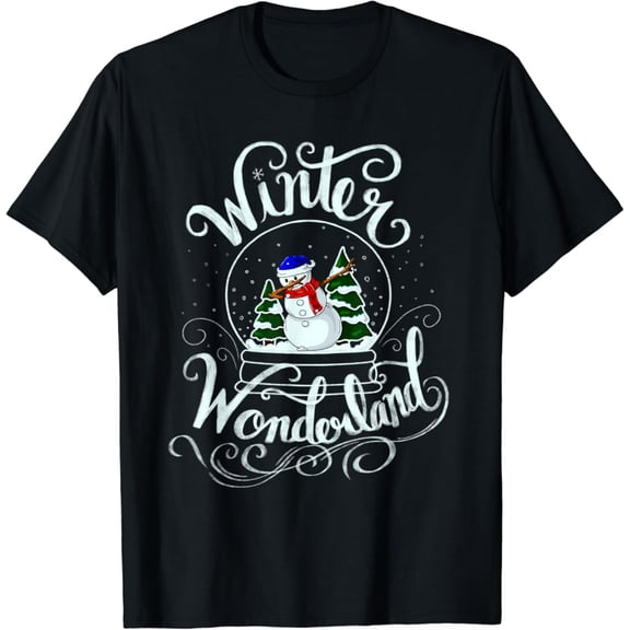 Winter Wonderland Snow Glob Dabbing Snowman Snowball T-Shirt Tshirt All Size S-5XL