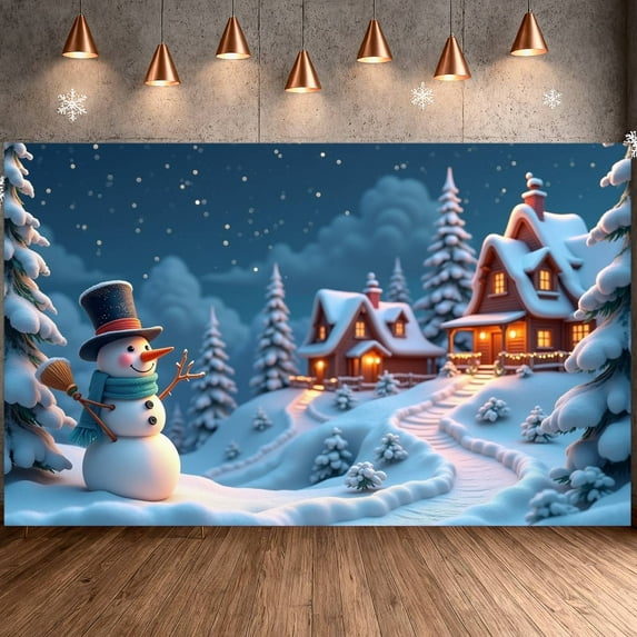 Winter Wonderland Snowman Banner Holiday Decoration Christmas Theme for Holiday Party Indoor Decoration Outdoor Celebration