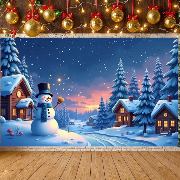 Winter Wonderland Snowman Banner Holiday Decoration Christmas Theme for Holiday Party Indoor Decoration Outdoor Celebration