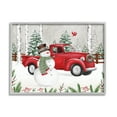 thumbnail image 1 of Winter Wonderland Snowman Cardinal Snowy Red Truck Transportation Painting Framed Art Print Wall Art, 1 of 7