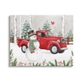 thumbnail image 1 of Winter Wonderland Snowman Cardinal Snowy Red Truck Transportation Painting Gallery-Wrapped Canvas Print Wall Art, 1 of 7