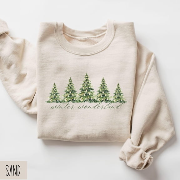 Winter Wonderland Sweatshirt, Cute Sweater, Mom, Her, Winter Sweatshirt, Tree Shirt, Winter All Size S-5Xl