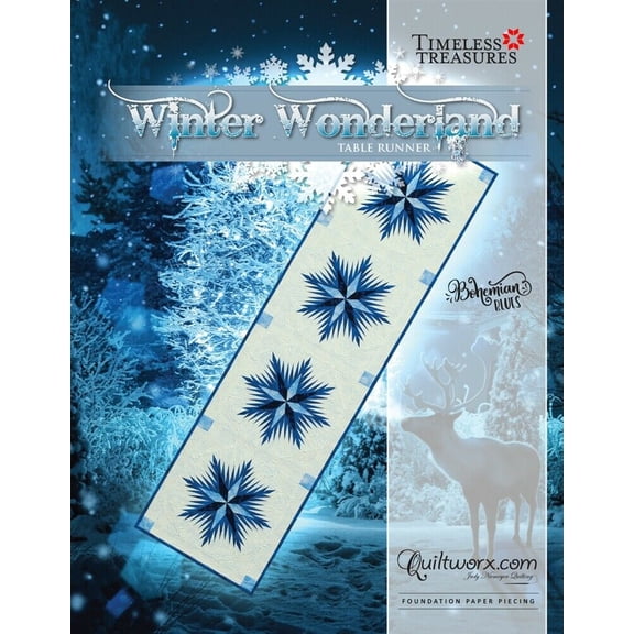 Winter Wonderland TableRunner 20"x74"FoundationPaperPiecingPattern-Judy Niemeyer