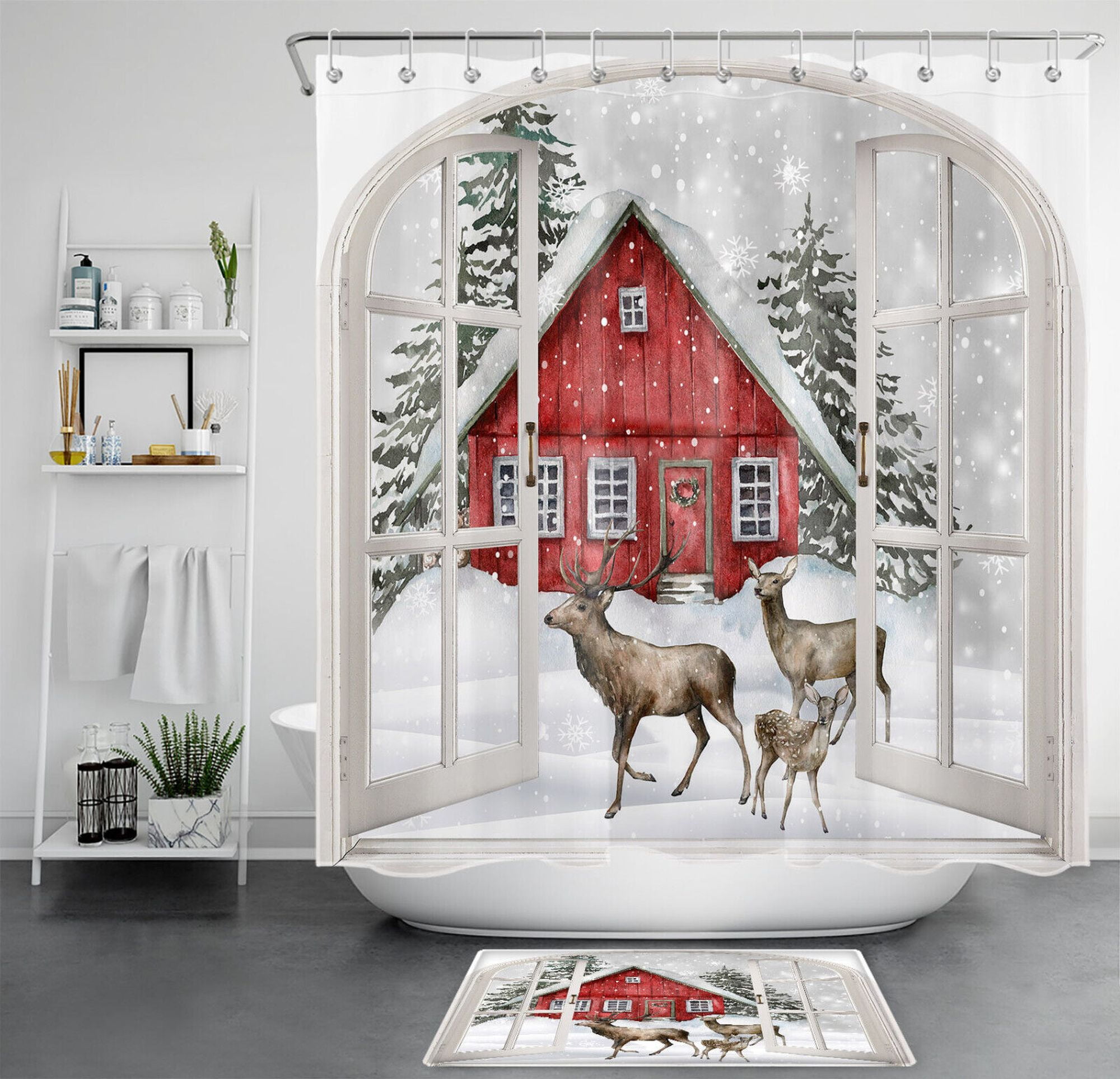 Winter Wonderland in Your Farmhouse Bathroom Rustic Wildlife Shower