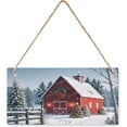 thumbnail image 1 of Winter Wooden Signs Red Cabin Wall Hanging Sign Christmas Home Decor Cabin Wall Sign Decor Party Decor Rustic Reindeer Winter Wall Art Sign for Home Office Door Wall Art 6x12 inches, 1 of 7