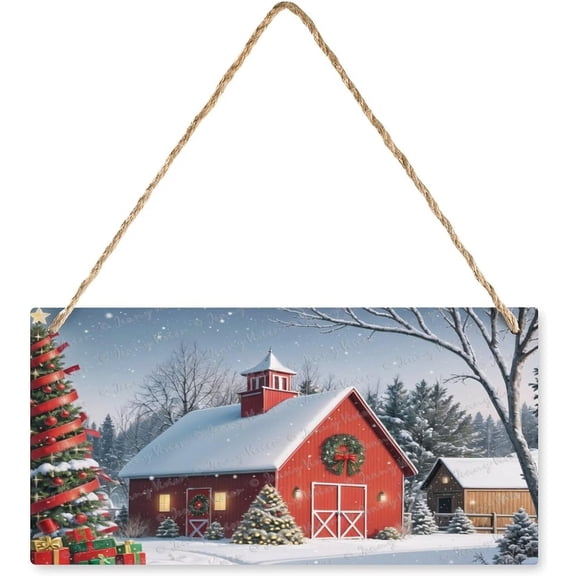 Winter Wooden Signs Snow Plaques Door Sign Christmas Home Decor Cabin Wall Sign Decor Red Cabin Rustic Wall Art Sign Chic Shabby Farmhouse Wood Sign Garage Sign 6x12 inches