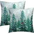 thumbnail image 1 of Winter Woodland Throw Pillow Covers 16x16 Set of 2, Christmas Pine Forest Tree Birds Farmhouse Decorative Pillow Cases Cushion Cover for Bedoom Living Room Sofa Couch Home Decor, 1 of 1