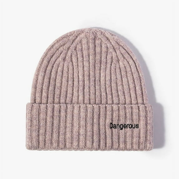 Winter Wool Couple Knitted Hat Letter Jacquard Outdoor Warm Ear Protection Cold Hat Female Thickened Wool Hat Male