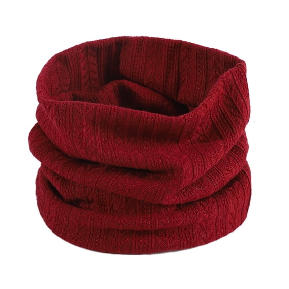 Winter Wool Knitted Neck Scarf Warm Neck Gaiter Unisex Thermal Snood Outdoor Windproof Protector