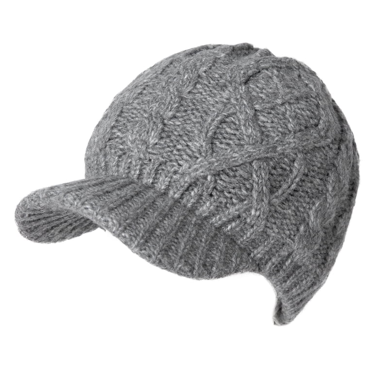 〽️Women’s Darh Grey Winter Warm Knit Wool Snow Ski Hat with Visor HINDAWI Winter Hats for Women Outdoor Warm Winter Hat Knit  main image 2