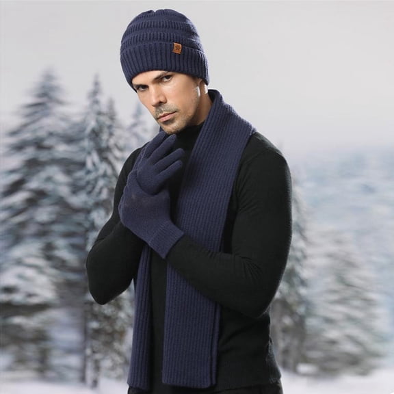 Winter Wool Warm Set Outdoor Cycling Knitted Hat Gloves Scarf Set Men Scarf Gloves Boys Scarf Gloves Hat Women Scarf Gloves Set Scarf Gloves Hat Set for Men Scarf Gloves Set Women Gloves Scarf Gloves