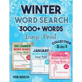 Winter Word Search 3000 + Words Puzzle Book Large Print, (Paperback)