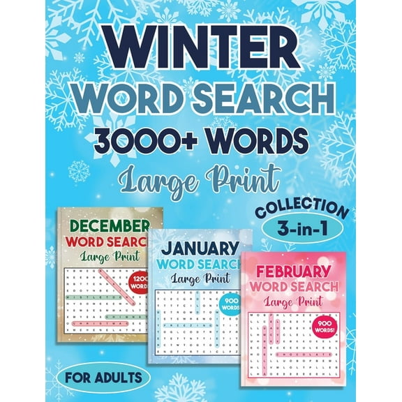 Winter Word Search 3000 + Words Puzzle Book Large Print, (Paperback)