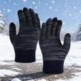 thumbnail image 1 of Winter Work Gloves New Women's Winter Plus Velvet Thick Warm Men and Women Outdoor Cycling Cold-Proof Five-Finger Gloves Style B-54 Navy One Size, 1 of 3