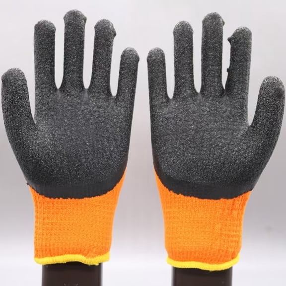 Winter Work Gloves Terry Lined PVC Coated Non Slip Oil Resistant