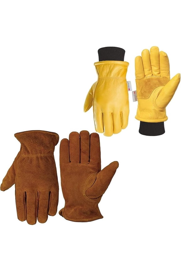 Winter Work Gloves for Men & Women Featuring 3M Thinsulate Insulation - Puncture & Abrasion Resistant Cowhide Leather for Cold Weather