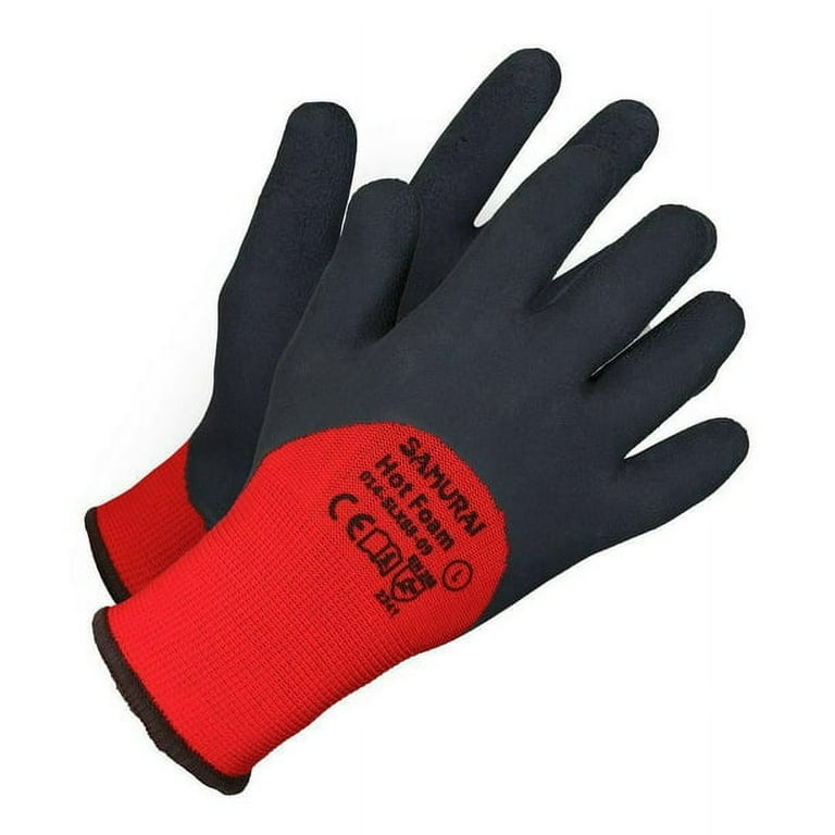 Sohindel Samurai Hot Foam Winter Unisex Work Gloves One Size Fits All Polyester Black Red