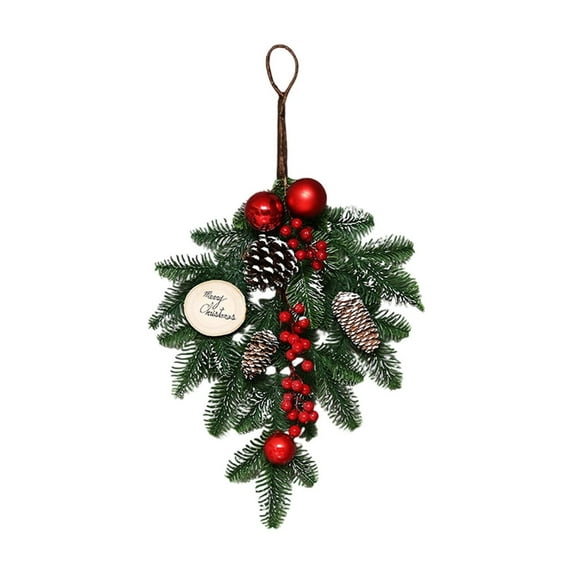 Winter Wreath Rattan Front Door Window & Wall - Artificial Wreath with Grapevine Base, Plastic Branches, Versatile Festive Decor for Indoor Outdoor