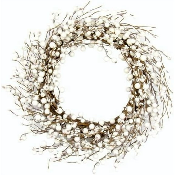 Winter Wreaths for Front Door 20 Inch Artificial Winter Wreath White Berry Wreath for Indoor Outdoor Window Wall Christmas and Winter Celebration