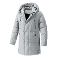 thumbnail image 1 of Winter Zipper Mid Long Hooded Warm Jacket, 1 of 4