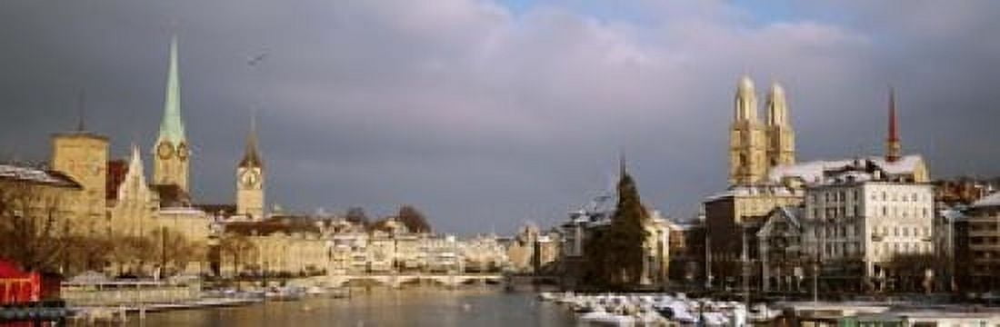 Winter Zurich Switzerland Canvas Art - Panoramic Images (18 x 6)