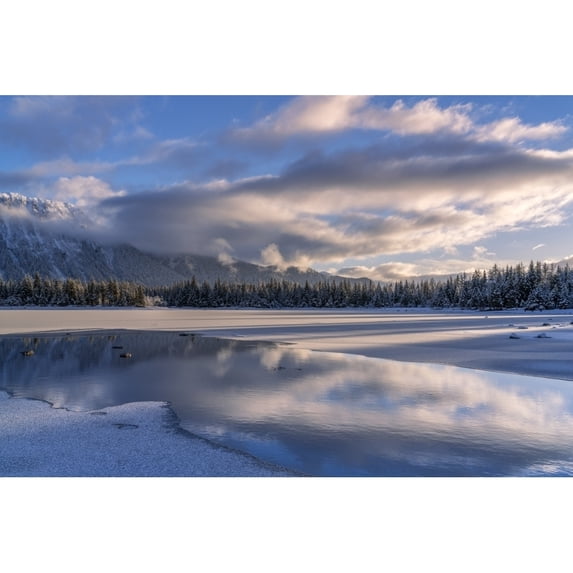 Winter afternoon at Mendenhall Lake; Juneau Alaska United States of America by John Hyde / Design Pics