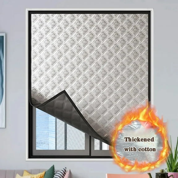 Winter bedroom windproof and warm curtains,cold proof sealed windows, thickened cotton curtains,self-adhesive and non perforated