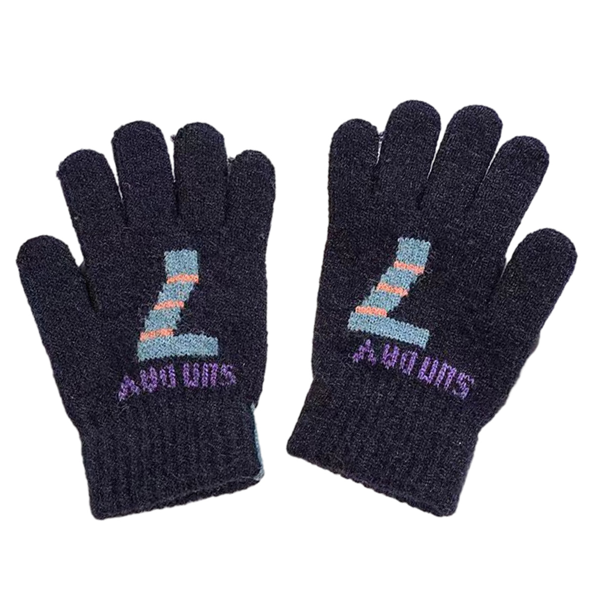 Kids ABC Stripe Gloves Set of 4 – Soft Knitted Finger Gloves main image 1