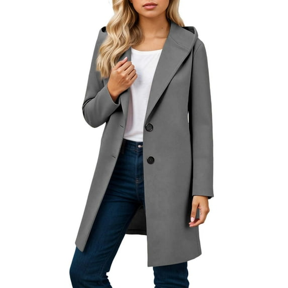 Winter clothing for women Plus Size Casual Winter Warm Long Hooded Overcoat Loose Fit Long Sleeve Daily Wear Solid Color Long Length Outerwear Jacket