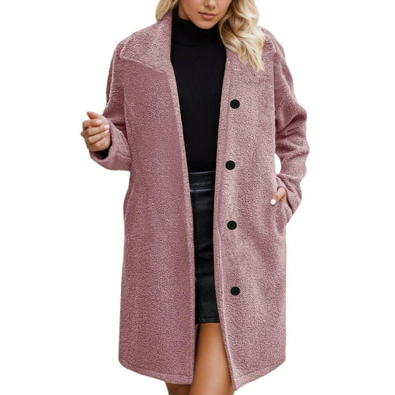 Winter clothing for women Plus Size Coat For Autumn Winter Warm Long Sleeve Outerwear With Button Closure And Pockets Full Length Comfortable Jacket