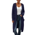 thumbnail image 1 of Winter clothing for women Plus Size Hooded Cardigan Sweater Open Front Knit Coat With And Pockets, 1 of 5