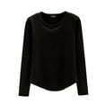 thumbnail image 1 of Winter clothing for women Women Autumn And Winter Casual Solid Color Round Neck Thickened Warm Top, 1 of 7