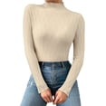 thumbnail image 1 of Winter clothing for women Women Casual Autumn And Winter Multicolor Pattern Mid Neck Warm Long Sleeved Knitted Bottoming Shirt, 1 of 4