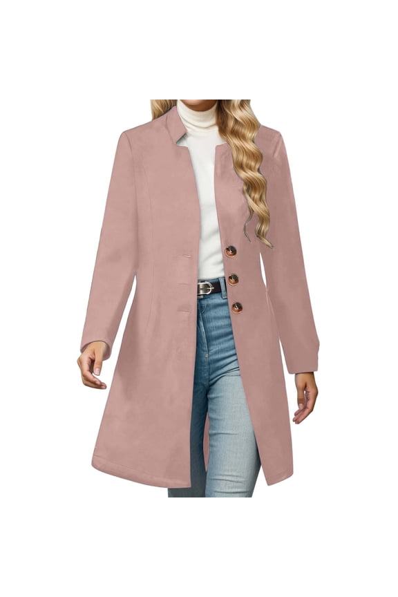 Winter clothing for women Elegant Long Plus Size Winter Trench Coat Classic Blend Overcoat For Ladies Timeless Outerwear With Slim Fit Design And Textured Fabric For Chilly Weather