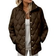 thumbnail image 1 of Winter clothing for women Plus Size Quilted Lightweight Jacket Loose Fit Long Coat With Buttons And Pockets For Autumn Winter Season Comfortable Warm Outerwear, 1 of 7