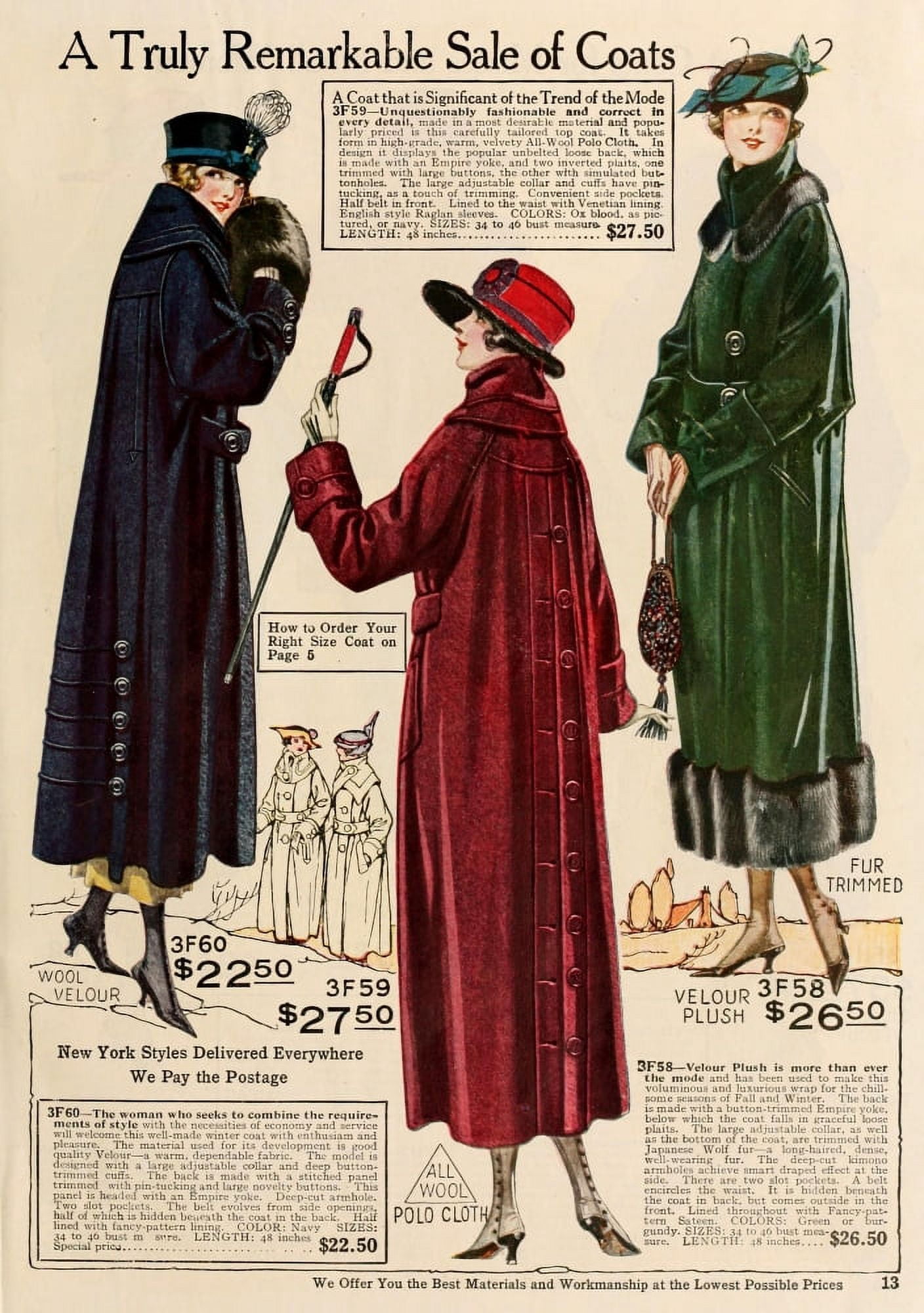 Winter coats 2 Canvas Art - Unknown (18 x 24)