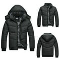 thumbnail image 1 of Winter coats for men ,Men's Black Puffer Jacket Warm Overcoat Outwear Padded Hooded Down Winter Coat Black XXL(XXL), 1 of 9