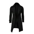 thumbnail image 1 of Winter coats for men ,Winter Men Slim Stylish Trench Coat Double Breasted Long Jacket Coat Black XXL, 1 of 7