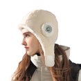thumbnail image 1 of Winter Down Hats for Women Men Lightweight Windproof Ear Flap Trapper Cap Brimless Outdoor Warm Ski Hat, 1 of 7