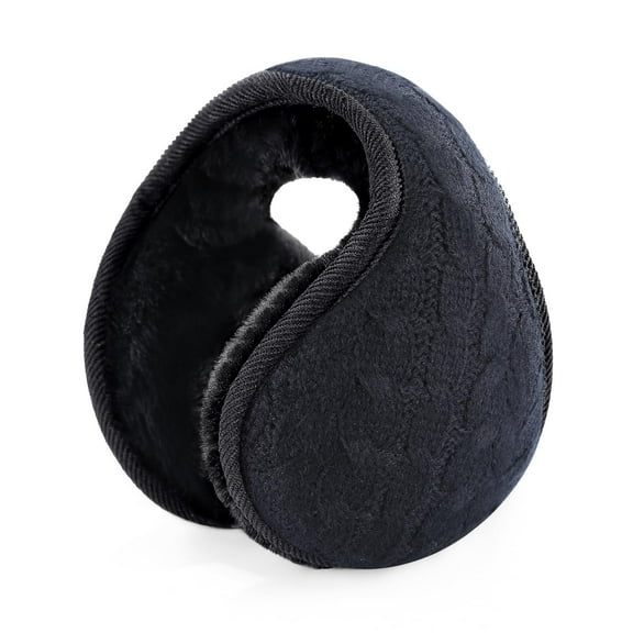 Winter earmuffs, women's knitted adjustable earmuffs, unisex earmuffs (black)
