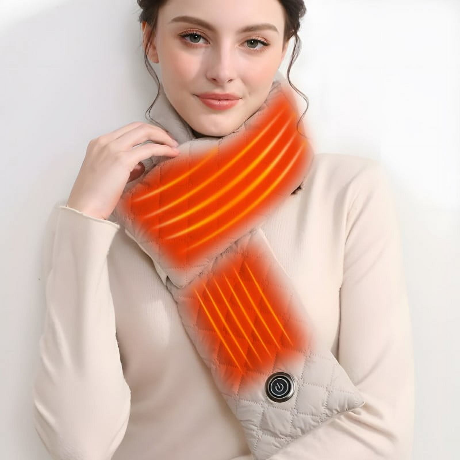 Winter heat scarf usb electric bib neck guard warm and cold men and women's graphene heat scarf white